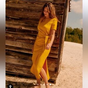 Sezane pippa short sleeve long dress